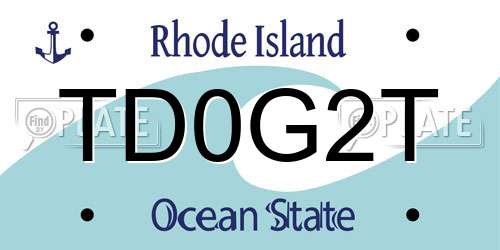 TD0G2T Rhode Island License Plate