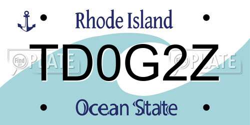 TD0G2Z Rhode Island License Plate