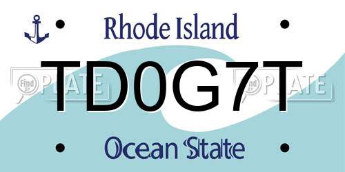 TD0G7T Rhode Island License Plate