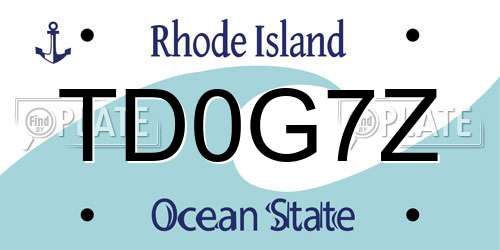 TD0G7Z Rhode Island License Plate