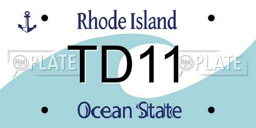 TD11 Rhode Island License Plate