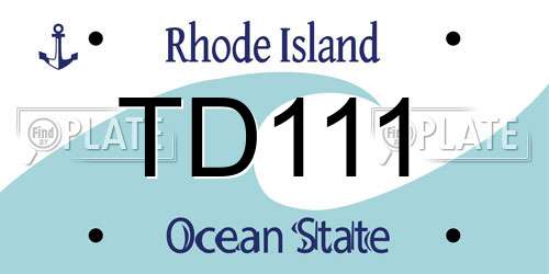 TD111 Rhode Island License Plate