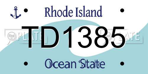 TD1385 Rhode Island License Plate