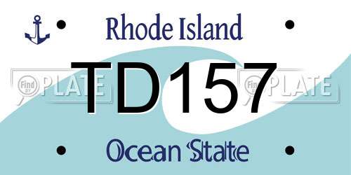 TD157 Rhode Island License Plate