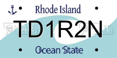 TD1R2N Rhode Island License Plate