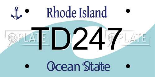 TD247 Rhode Island License Plate
