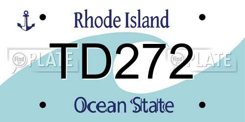 TD272 Rhode Island License Plate