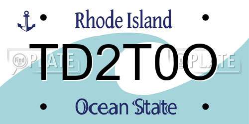 TD2T0O Rhode Island License Plate