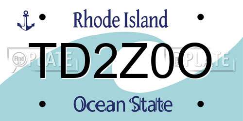 TD2Z0O Rhode Island License Plate