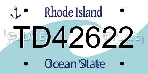 TD42622 Rhode Island License Plate