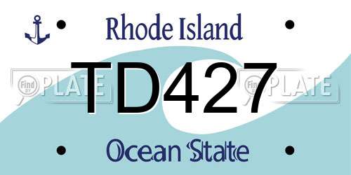 TD427 Rhode Island License Plate