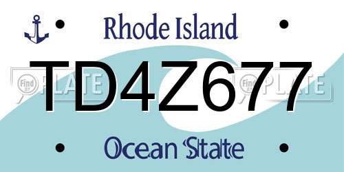 TD4Z677 Rhode Island License Plate