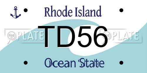 TD56 Rhode Island License Plate
