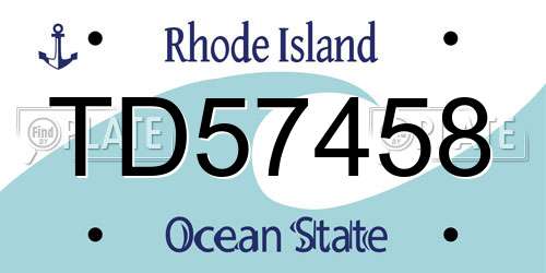 TD57458 Rhode Island License Plate