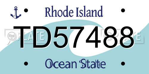 TD57488 Rhode Island License Plate