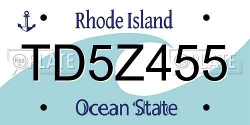 TD5Z455 Rhode Island License Plate