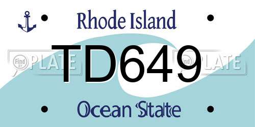 TD649 Rhode Island License Plate
