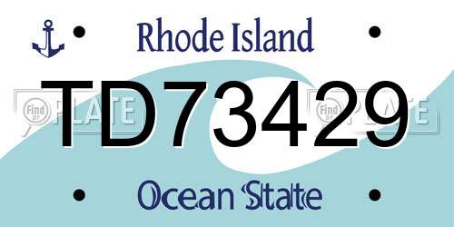 TD73429 Rhode Island License Plate