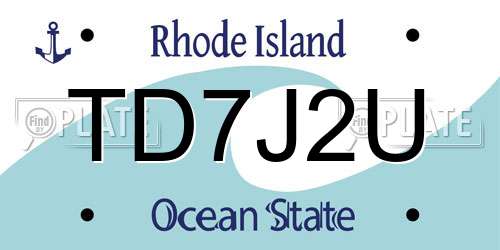 TD7J2U Rhode Island License Plate