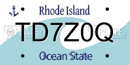TD7Z0Q Rhode Island License Plate