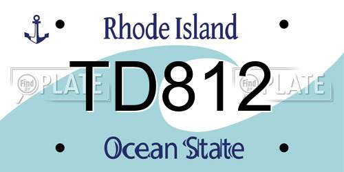 TD812 Rhode Island License Plate