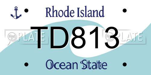 TD813 Rhode Island License Plate