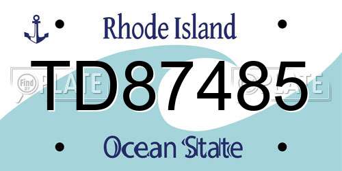 TD87485 Rhode Island License Plate