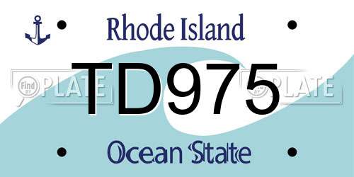 TD975 Rhode Island License Plate