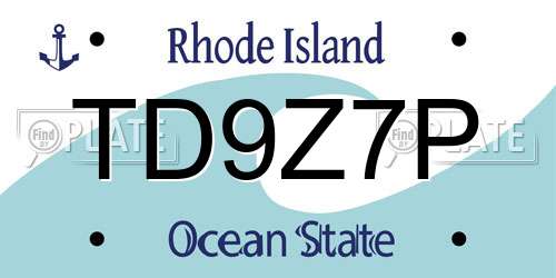 TD9Z7P Rhode Island License Plate