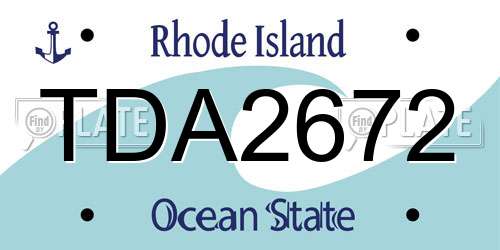 TDA2672 Rhode Island License Plate