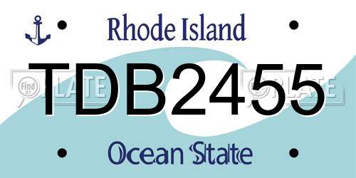 TDB2455 Rhode Island License Plate