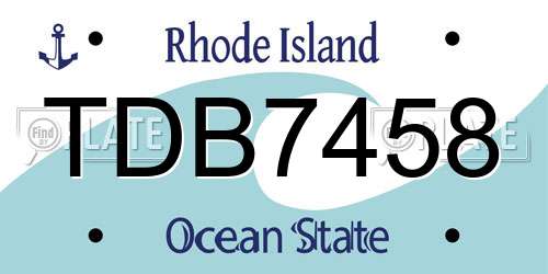 TDB7458 Rhode Island License Plate