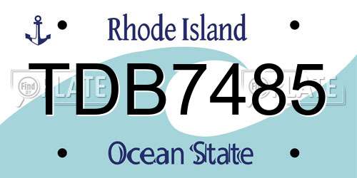 TDB7485 Rhode Island License Plate