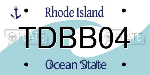 TDBB04 Rhode Island License Plate