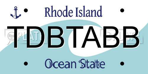 TDBTABB Rhode Island License Plate