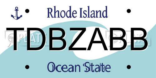 TDBZABB Rhode Island License Plate