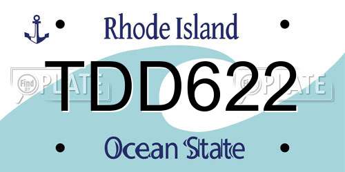 TDD622 Rhode Island License Plate