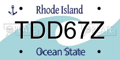 TDD67Z Rhode Island License Plate