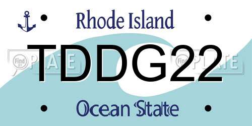 TDDG22 Rhode Island License Plate