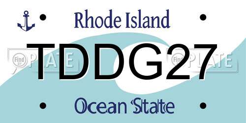 TDDG27 Rhode Island License Plate