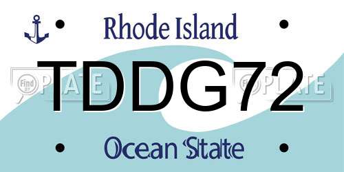 TDDG72 Rhode Island License Plate