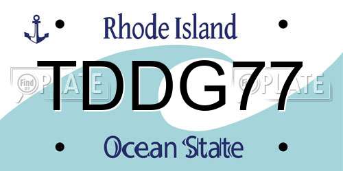 TDDG77 Rhode Island License Plate