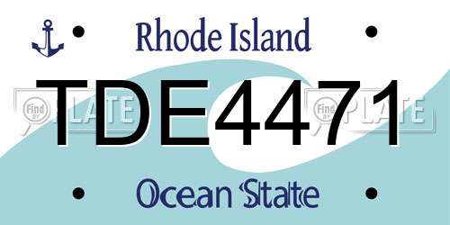 TDE4471 Rhode Island License Plate