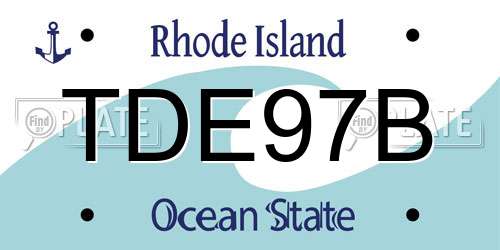 TDE97B Rhode Island License Plate