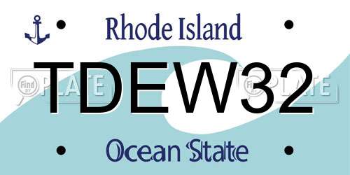 TDEW32 Rhode Island License Plate