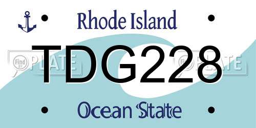 TDG228 Rhode Island License Plate