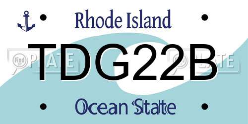 TDG22B Rhode Island License Plate