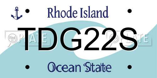 TDG22S Rhode Island License Plate