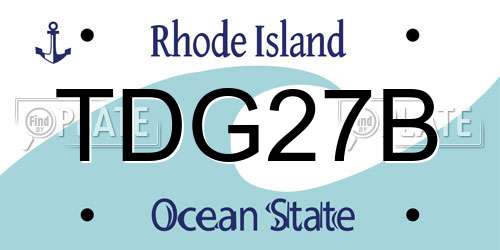 TDG27B Rhode Island License Plate