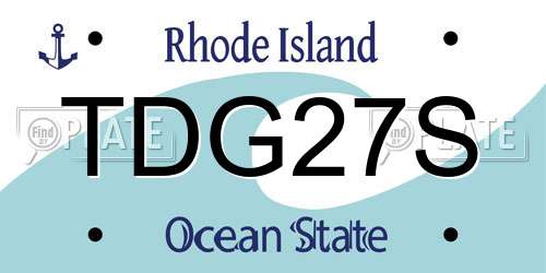 TDG27S Rhode Island License Plate